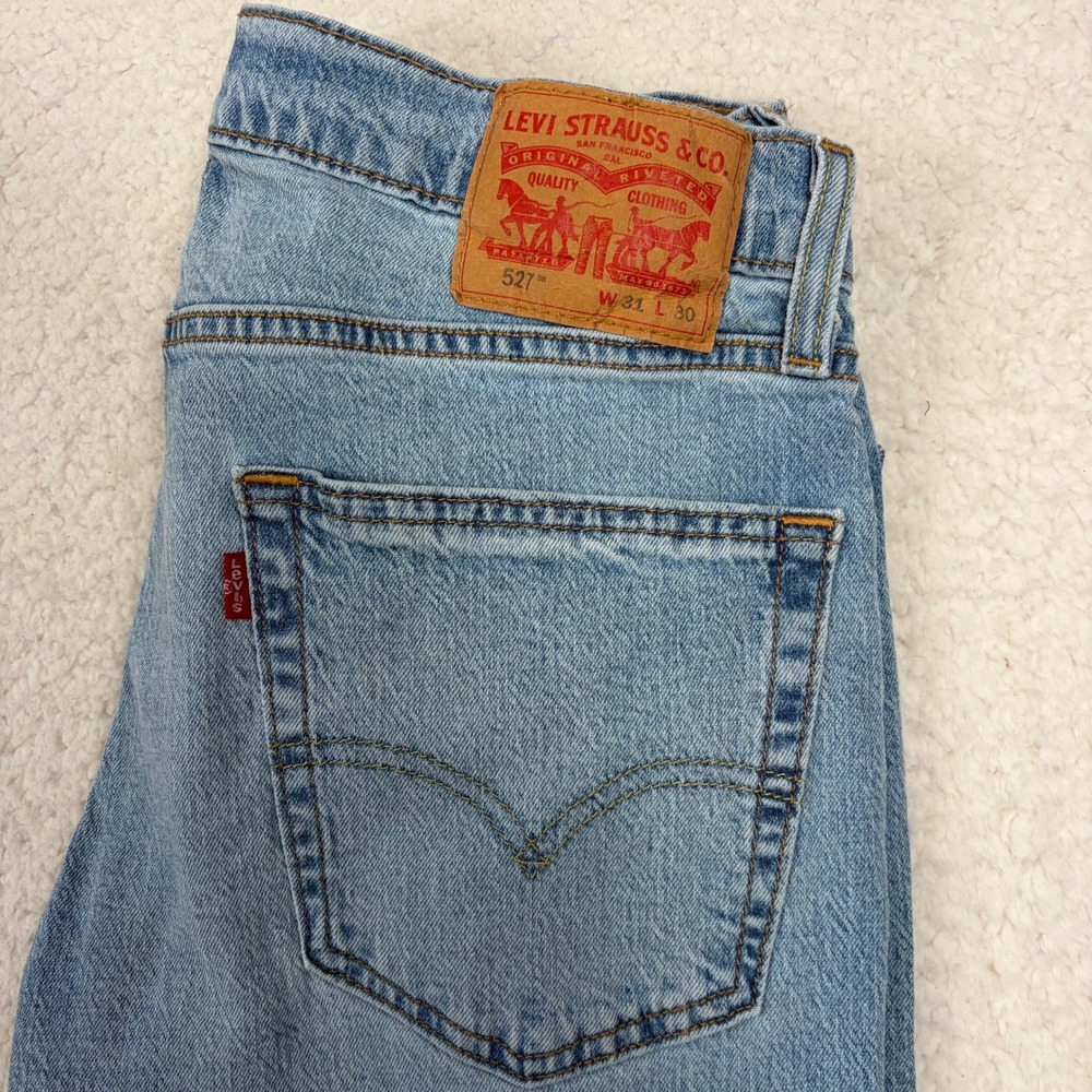 Levis 527 Slim Bootcut Jeans Light Wash Denim Mens 31x30 05527-0672